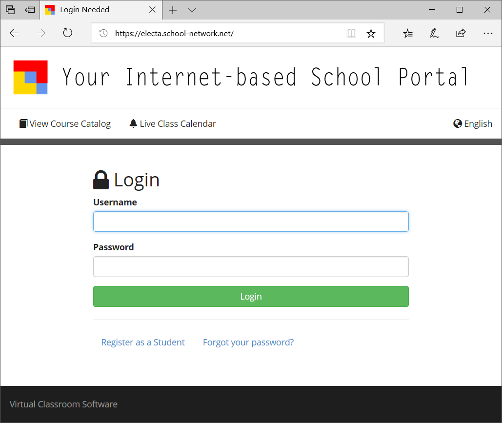 Virtual Classroom Portal - Logon Page